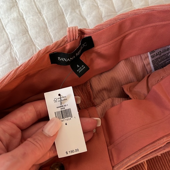 NWT Banana Republic High-Waist Pink Corduroy Trousers - Picture 2 of 4